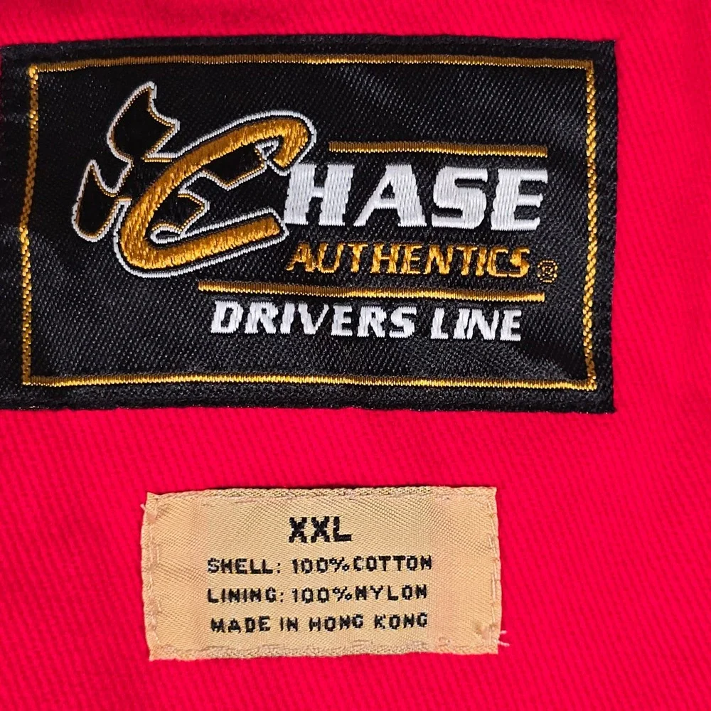 Chase Authentics Budweiser NASCAR Racing Jacket Red Cotton XXL Winston Cup Snap